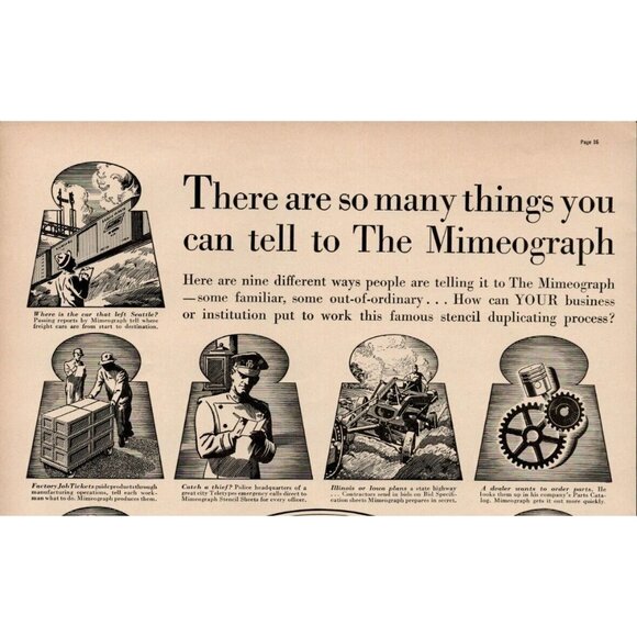1939 Mimeograph Vintage Print Ad (L10) - Picture 2 of 3